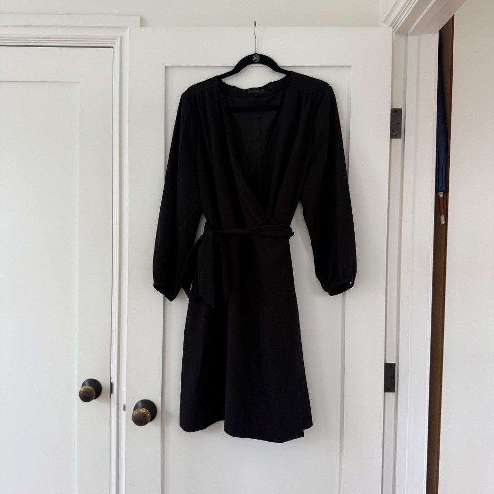 J. Crew Wrap Dress in 365 Crepe - Black, Sz 20 - Picture 6 of 9